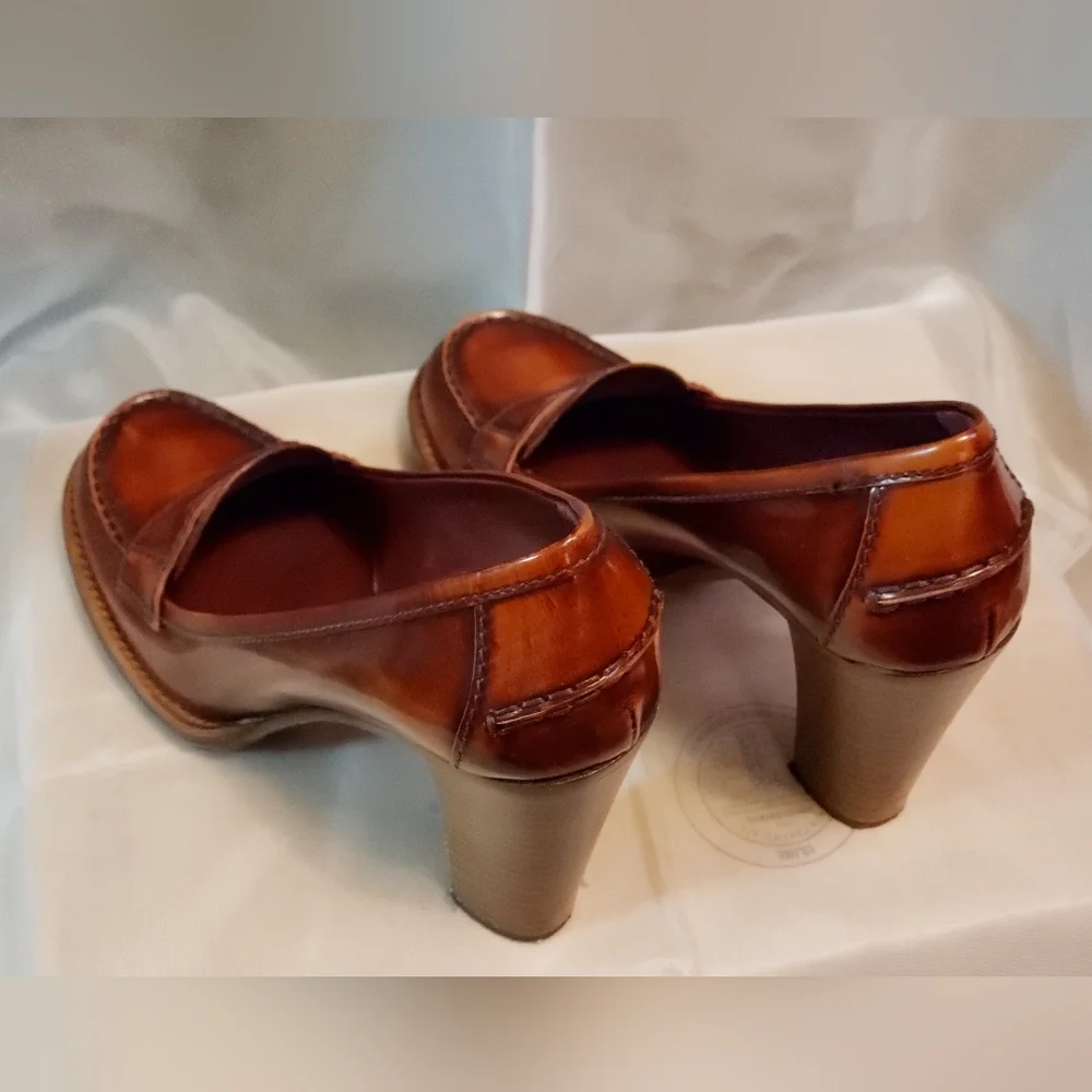 Prada heels size 36/6 copper red stacked 3.5" heels - Picture 6 of 8